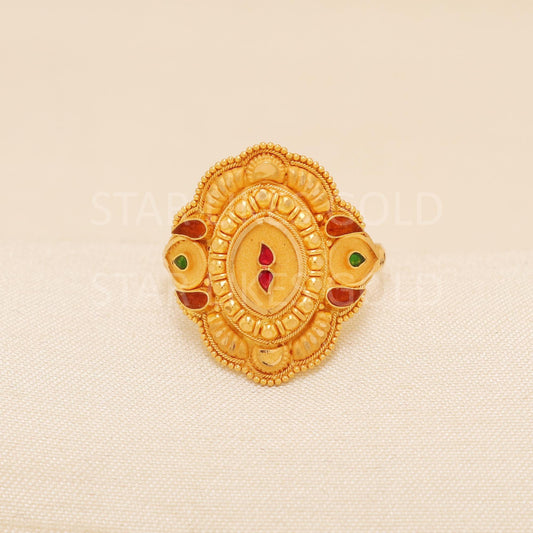 Handcrafted 22k Pure Gold handmade Rings - Artisan Jewelry, 22k Jewelry, Designer Gold Ring, Hallmarked, PR1995