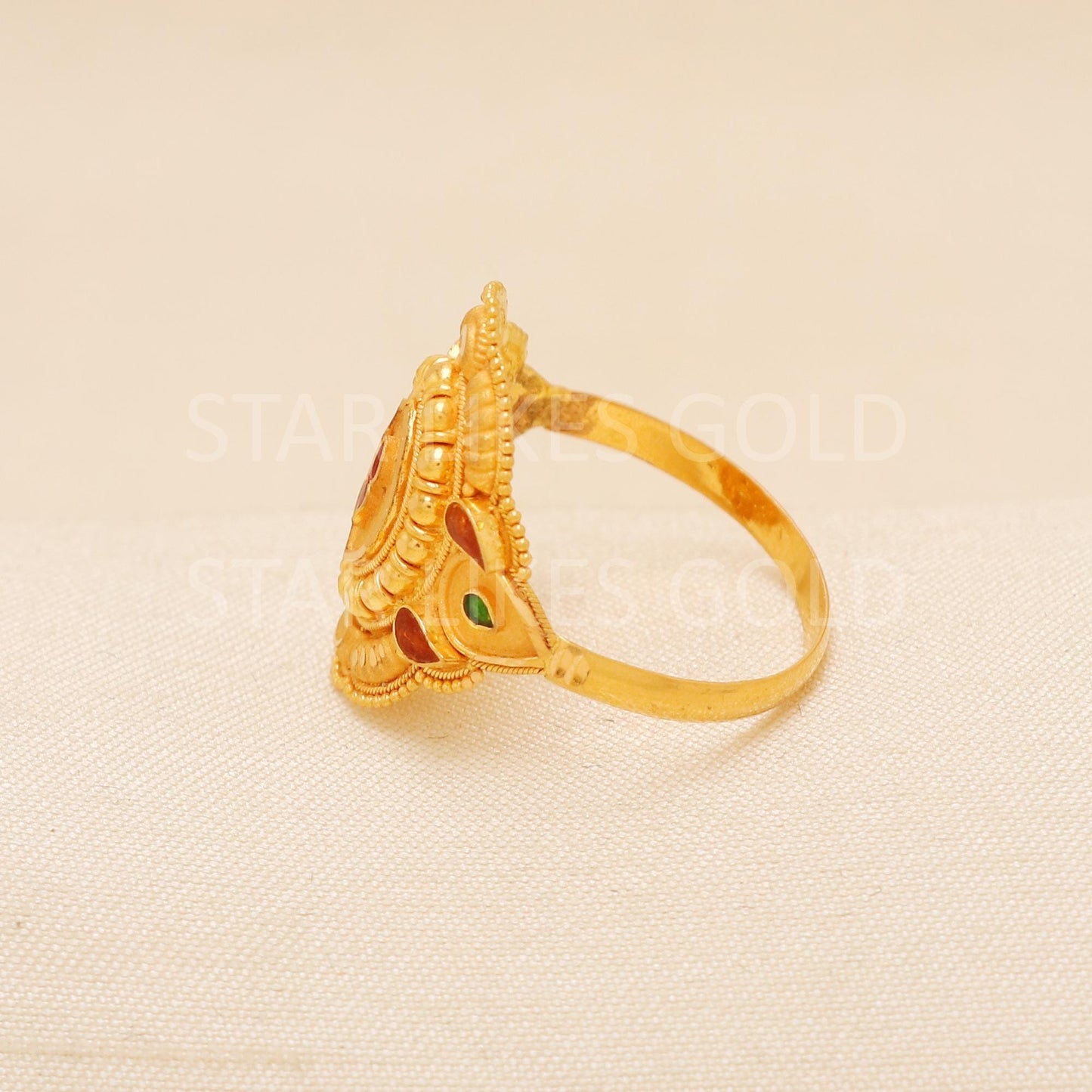 Handcrafted 22k Pure Gold handmade Rings - Artisan Jewelry, 22k Jewelry, Designer Gold Ring, Hallmarked, PR1995