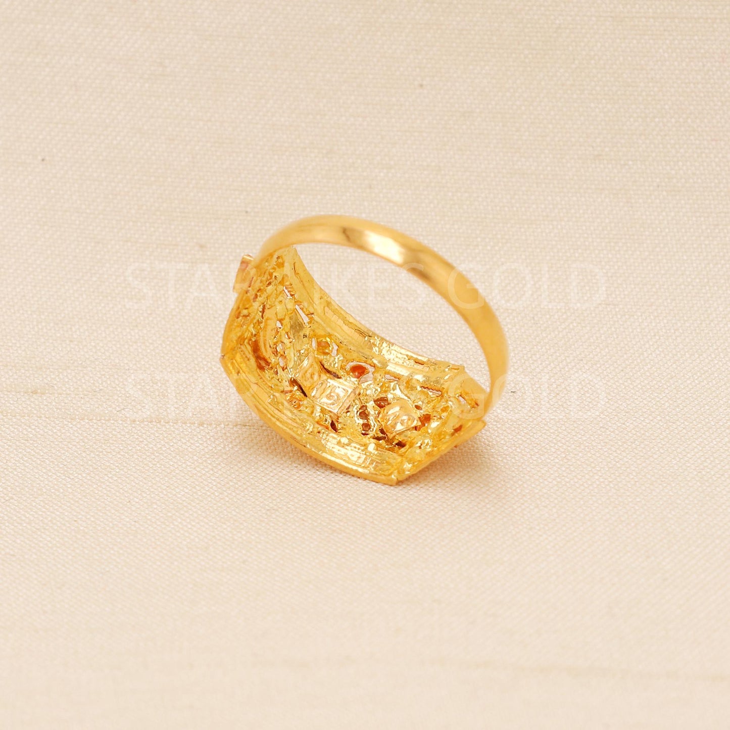 Handcrafted 22k Pure Gold handmade Rings - Artisan Jewelry, 22k Jewelry, Designer Gold Ring, Hallmarked, PR1998