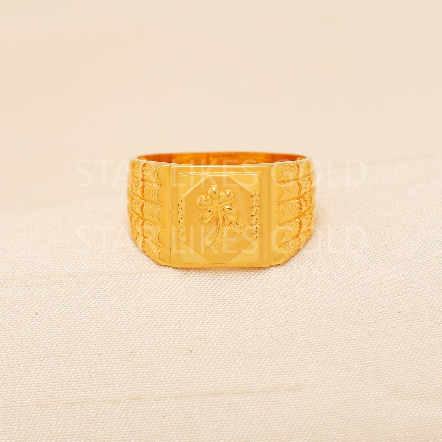 Handcrafted 22k Pure Gold handmade Rings - Artisan Jewelry, 22k Jewelry, Designer Gold Ring, Hallmarked, PR2002