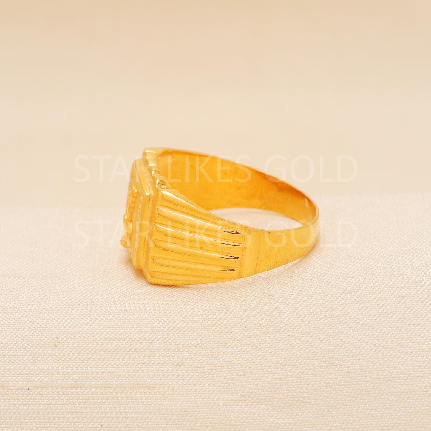 Handcrafted 22k Pure Gold handmade Rings - Artisan Jewelry, 22k Jewelry, Designer Gold Ring, Hallmarked, PR2009