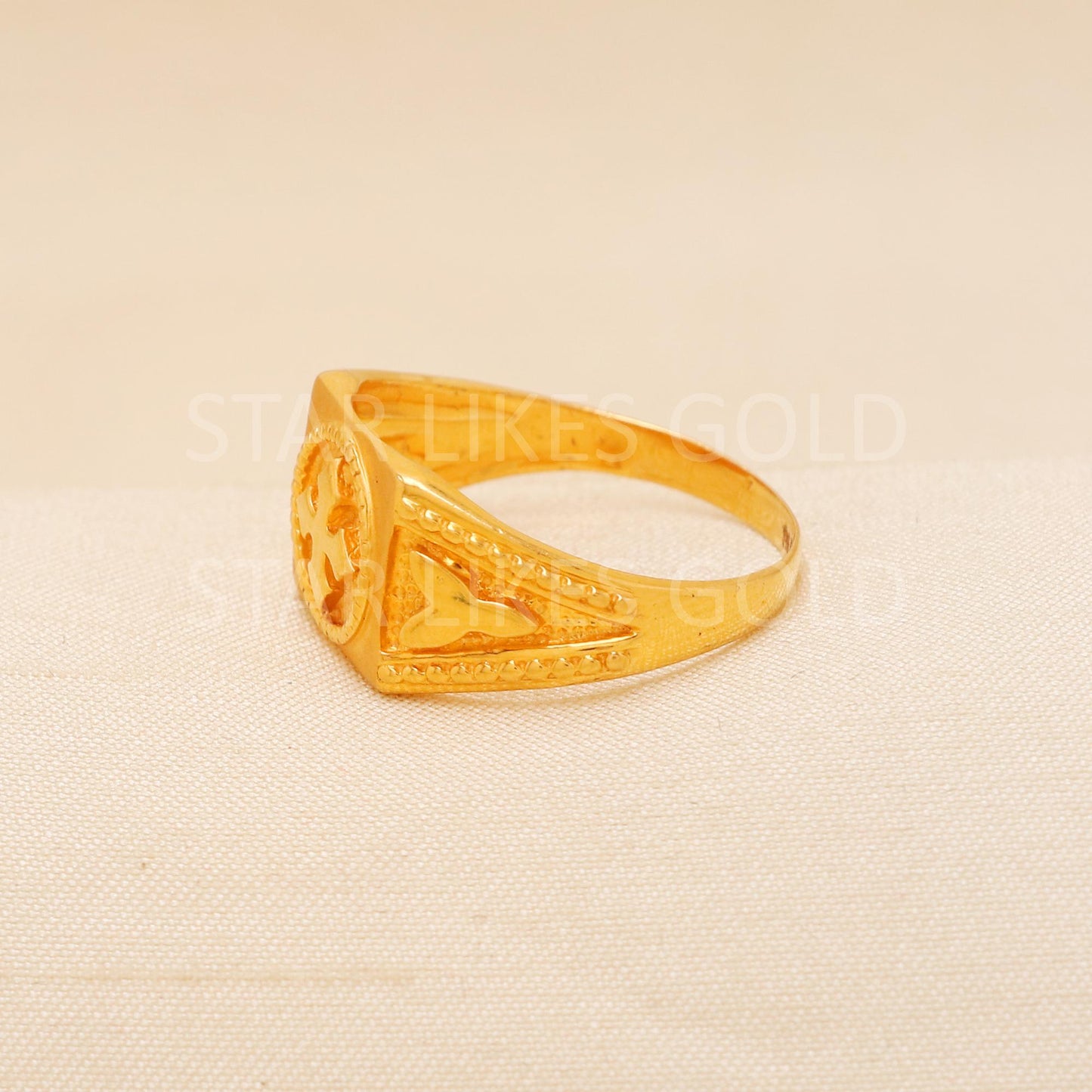 Handcrafted 22k Pure Gold handmade Rings - Artisan Jewelry, 22k Jewelry, Designer Gold Ring, Hallmarked, PR2011