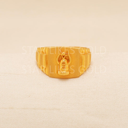 Handcrafted 22k Pure Gold handmade Rings - Artisan Jewelry, 22k Jewelry, Designer Gold Ring, Hallmarked, PR2015