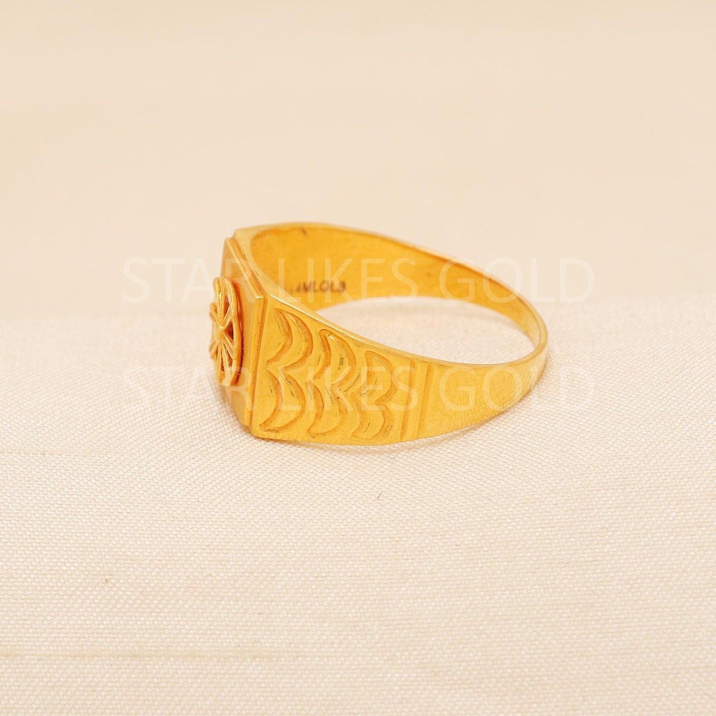 Handcrafted 22k Pure Gold handmade Rings - Artisan Jewelry, 22k Jewelry, Designer Gold Ring, Hallmarked, PR2016