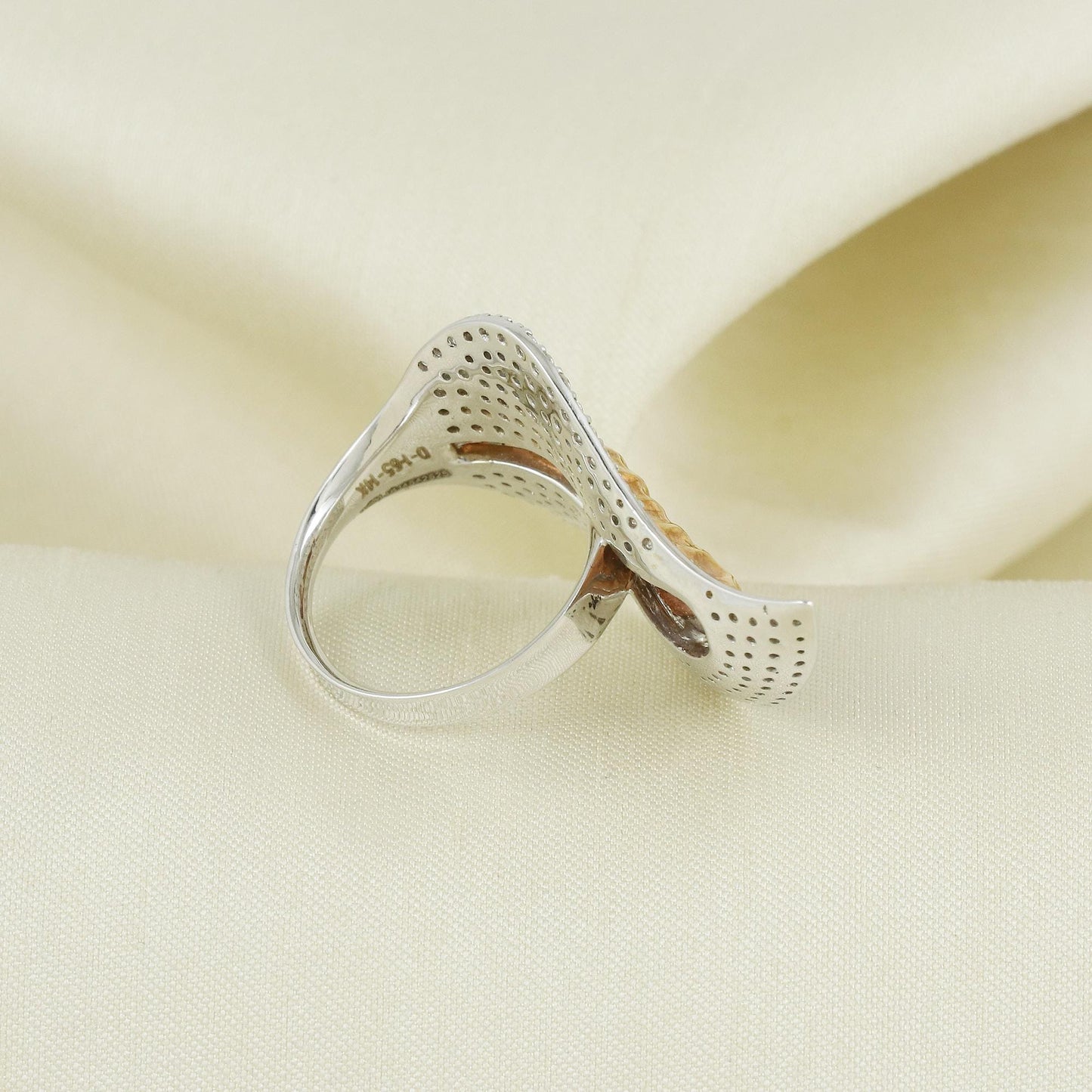 Natural Diamond Ring in 14k White Gold from India, Real Gold Ring, Handmade Gold Ring Jewelry, AN21