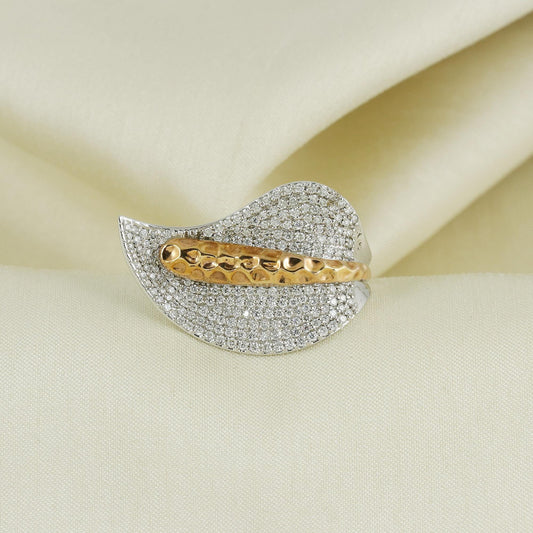 Natural Diamond Ring in 14k White Gold from India, Real Gold Ring, Handmade Gold Ring Jewelry, AN21