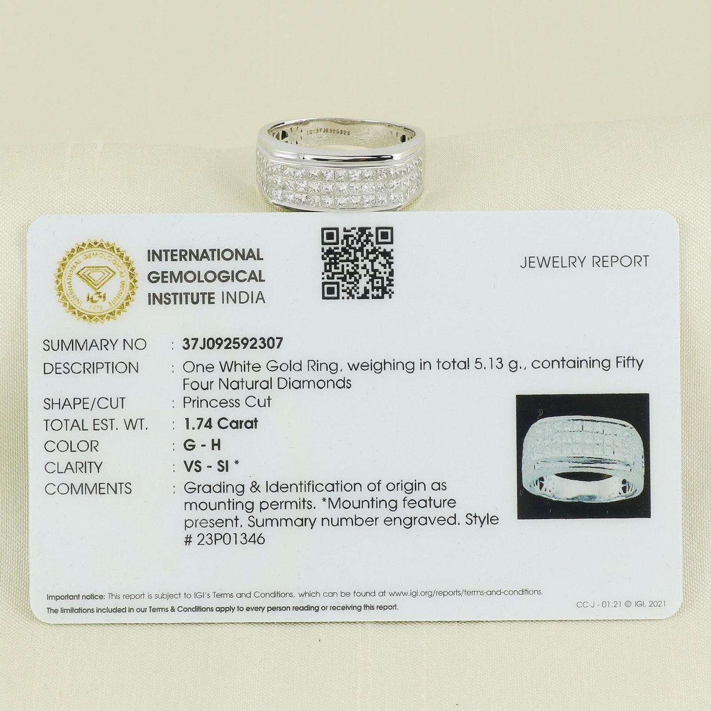 Natural Diamond Ring in 14k White Gold from India, Real Gold Ring, Handmade Gold Ring Jewelry, AN23