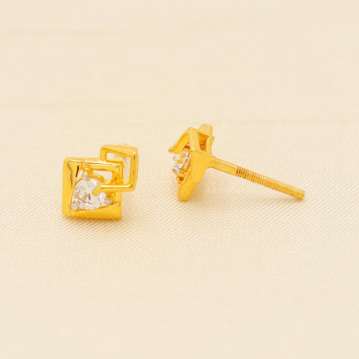Zircons 22k 22 karat gold earrings designer jewelry, PR2023
