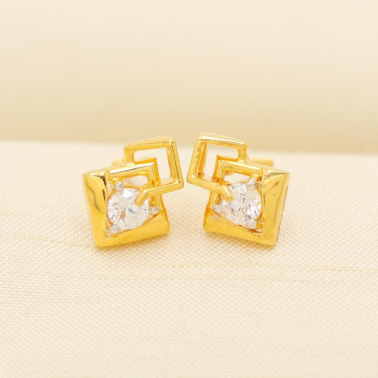 Zircons 22k 22 karat gold earrings designer jewelry, PR2023