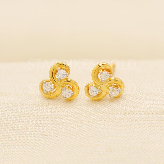 Zircons 22k 22 karat gold earrings designer jewelry, PR2033