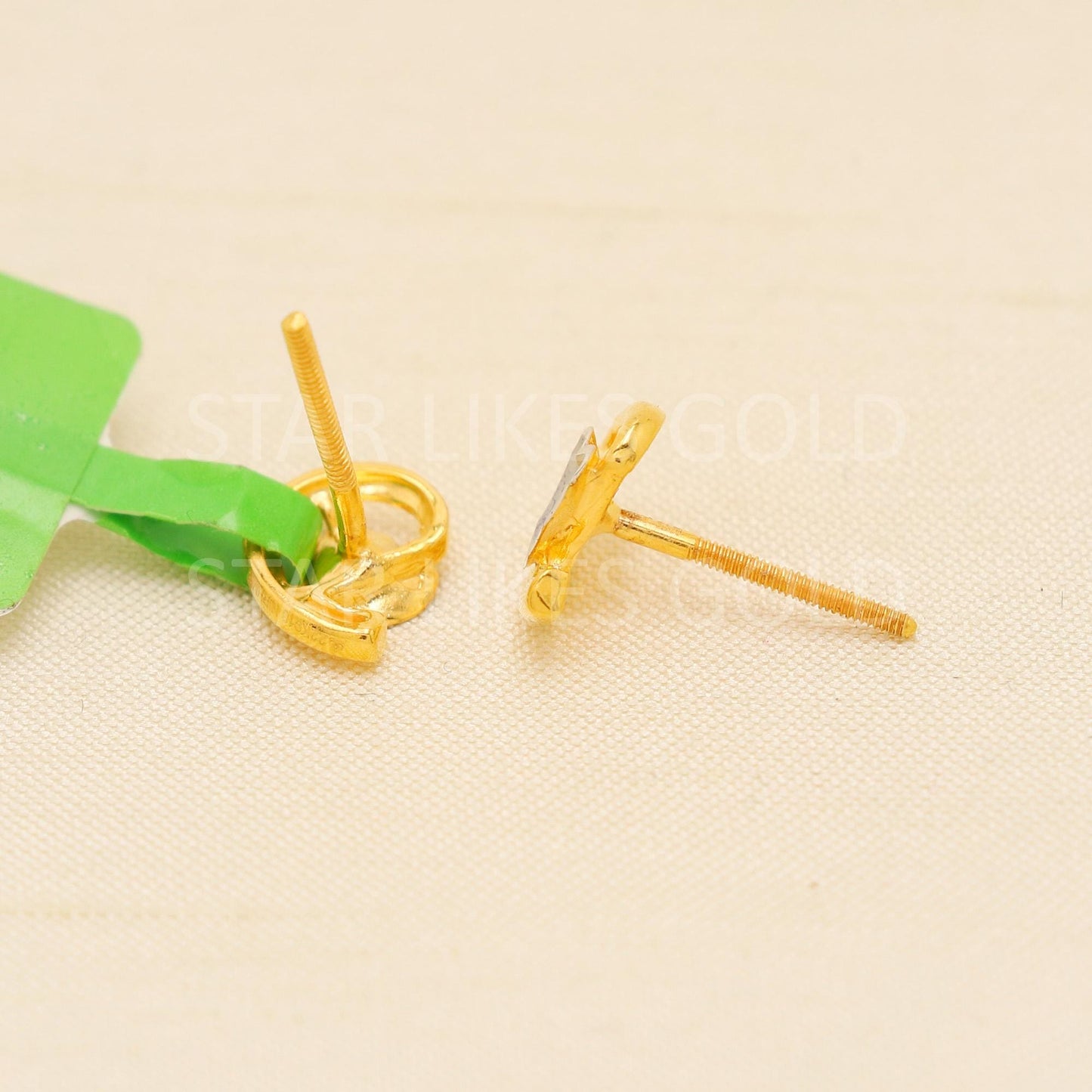 heart 22k 22 karat gold Two Tone earrings designer jewelry, PR2040