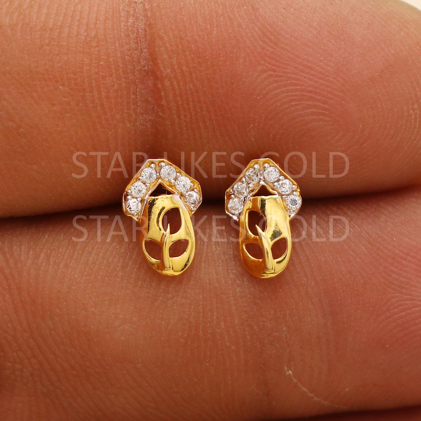 Zircons 18k 18 karat gold earrings designer jewelry, PR2062