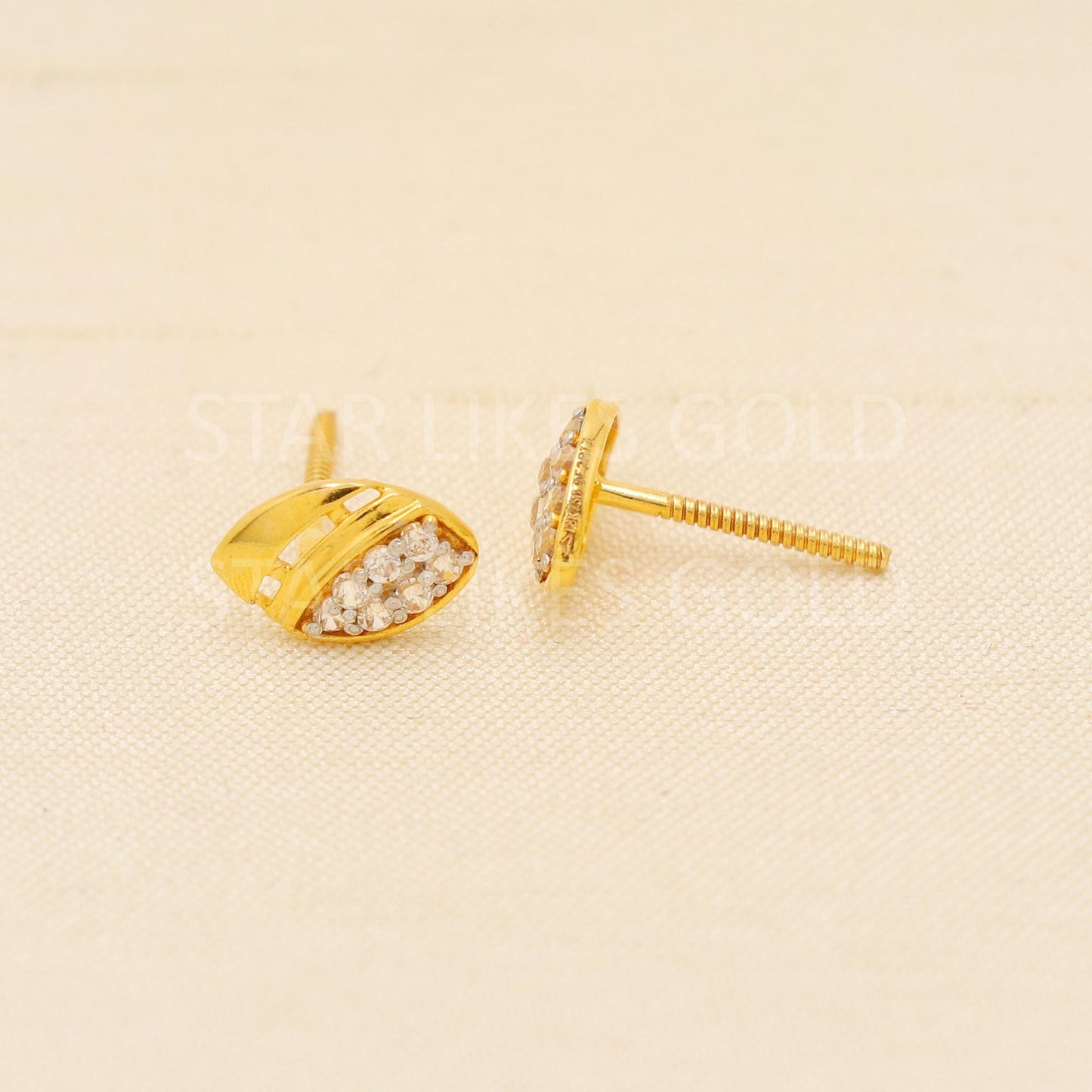 Zircons 18k 18 karat gold earrings designer jewelry, PR2208