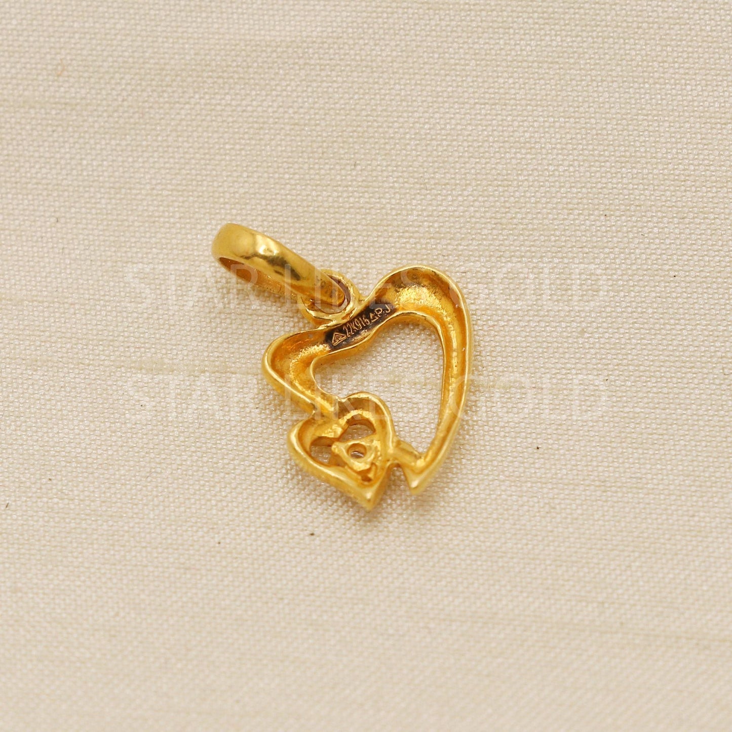 Heart 22k Yellow Gold Handmade Pendant Jewelry, PR2085
