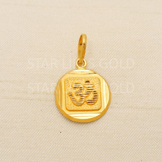 OM 22k Yellow Gold Handmade Pendant Jewelry, PR2119