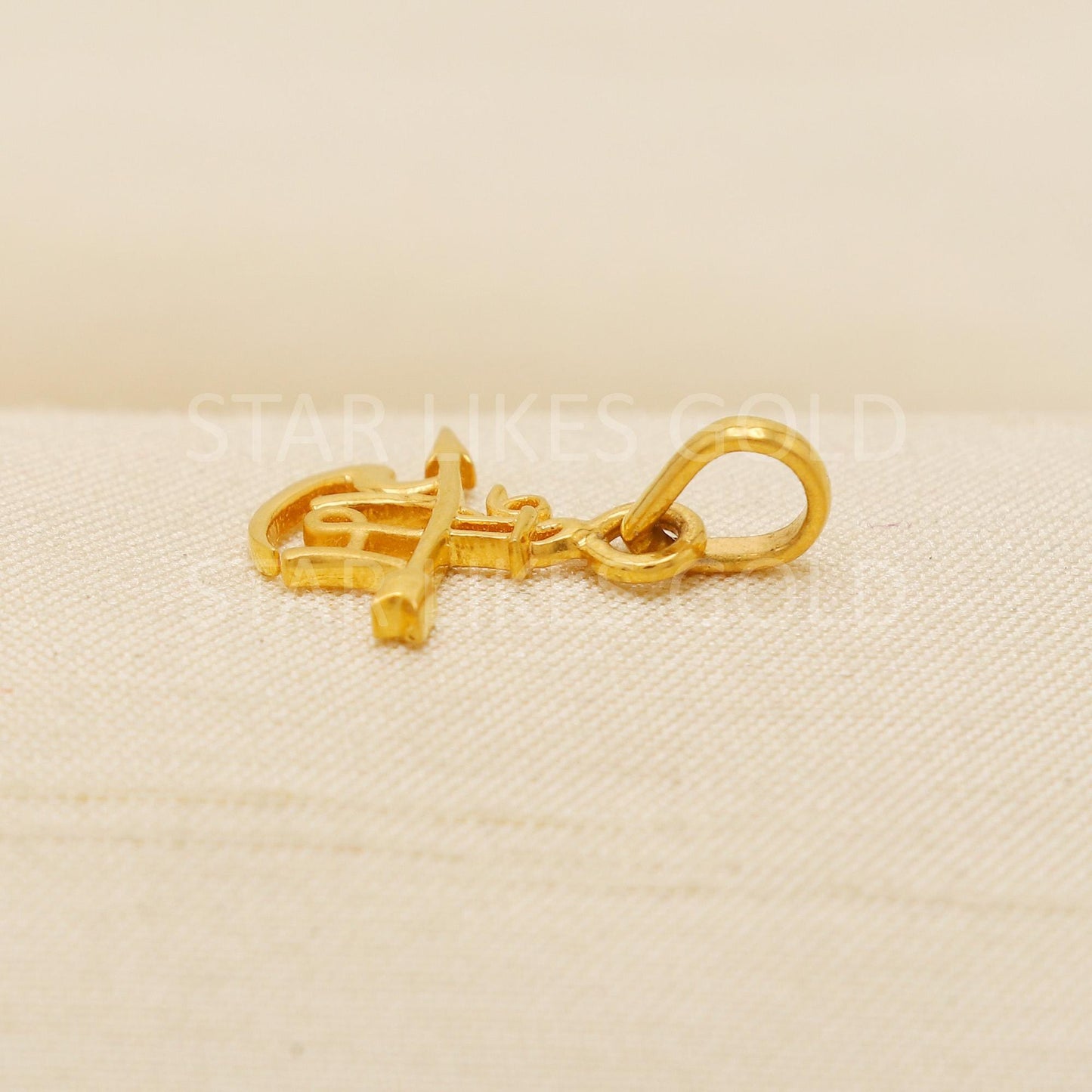 shree ram 22k Yellow Gold Pendant Indian Handmade Arrow Jewelry, PR2121