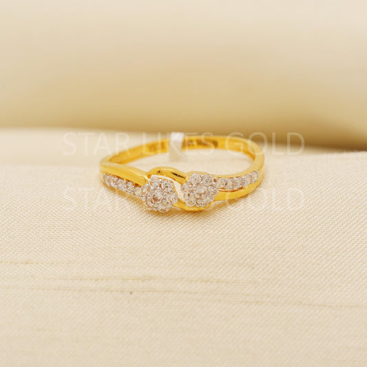 Handmade 22k Gold Zircons Ring – Artisan Gemstone Jewelry,