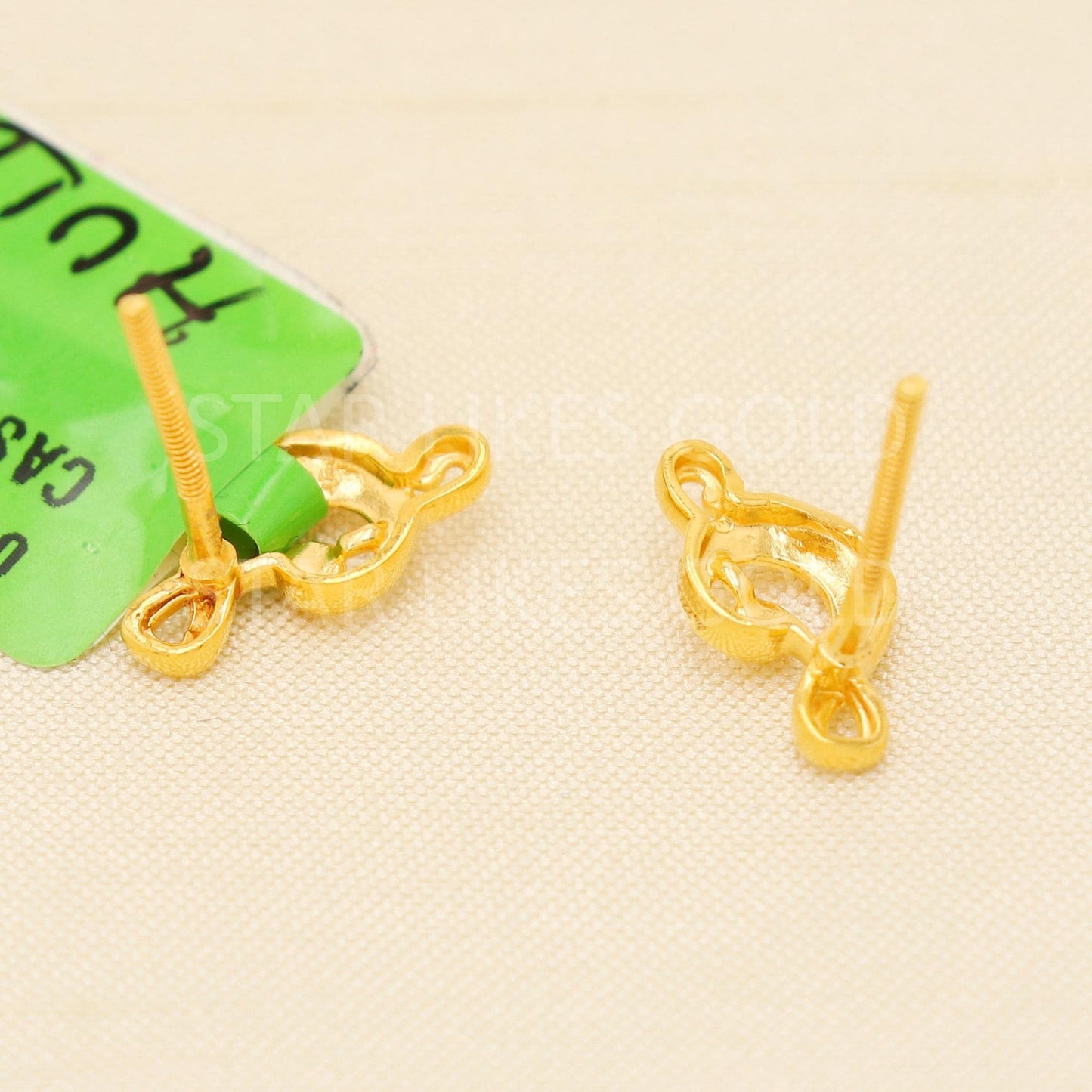 22K Gold Stud Earrings | Unique Design | Music Note, Modern Fine Designer Jewelry 916 Hallmark, PR2026
