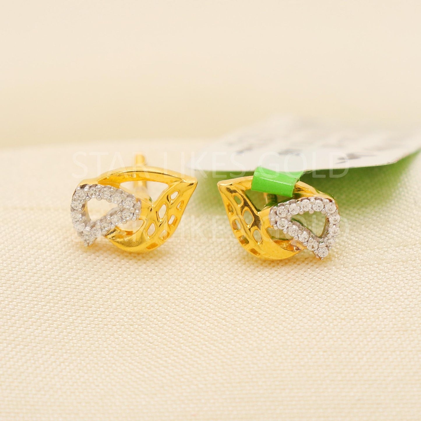 Zircons 22k 22 karat gold earrings designer jewelry, PR2031