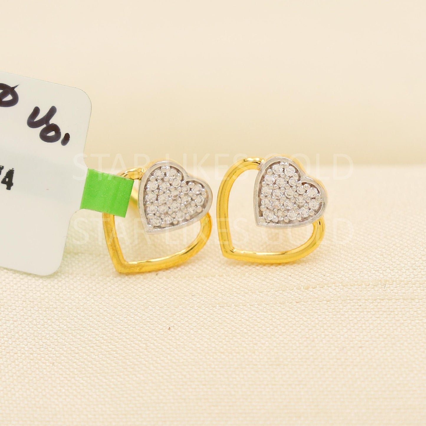 Zircons 22k 22 karat gold earrings designer jewelry, PR2032