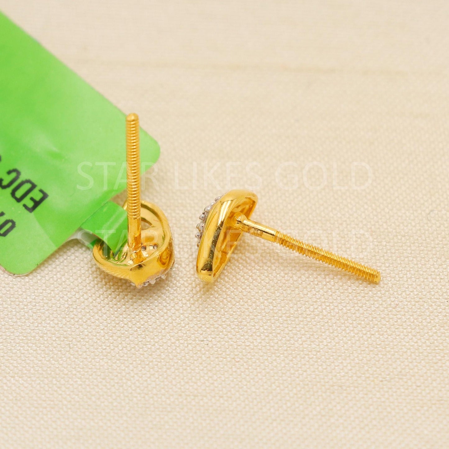 Pure 22k Gold Designer Stone Studded Paisley Earrings with Hallmark Mark, PR2039