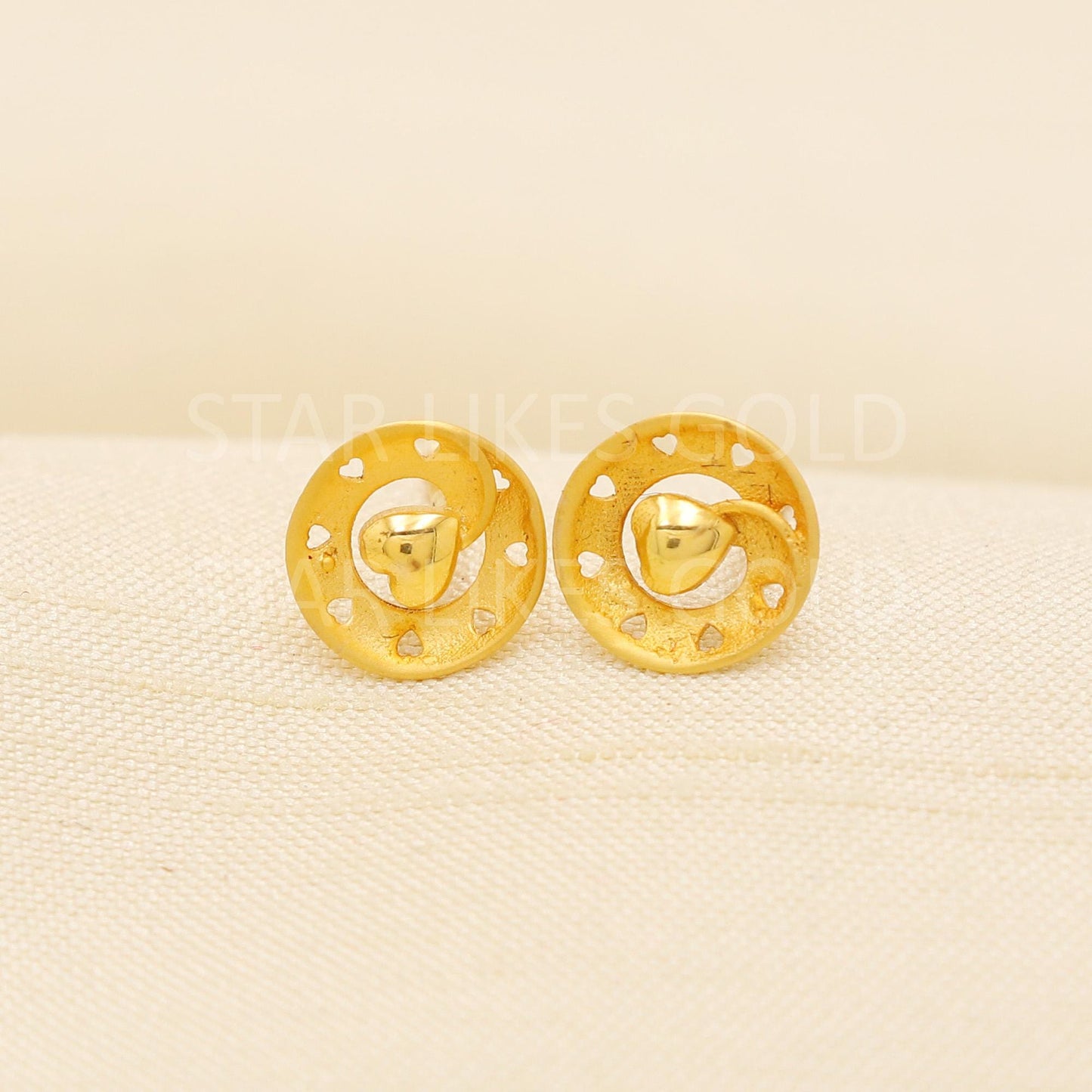 heart 18k 18 karat gold earrings designer jewelry, PR2050