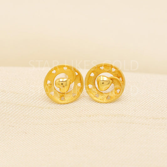 heart 18k 18 karat gold earrings designer jewelry, PR2050