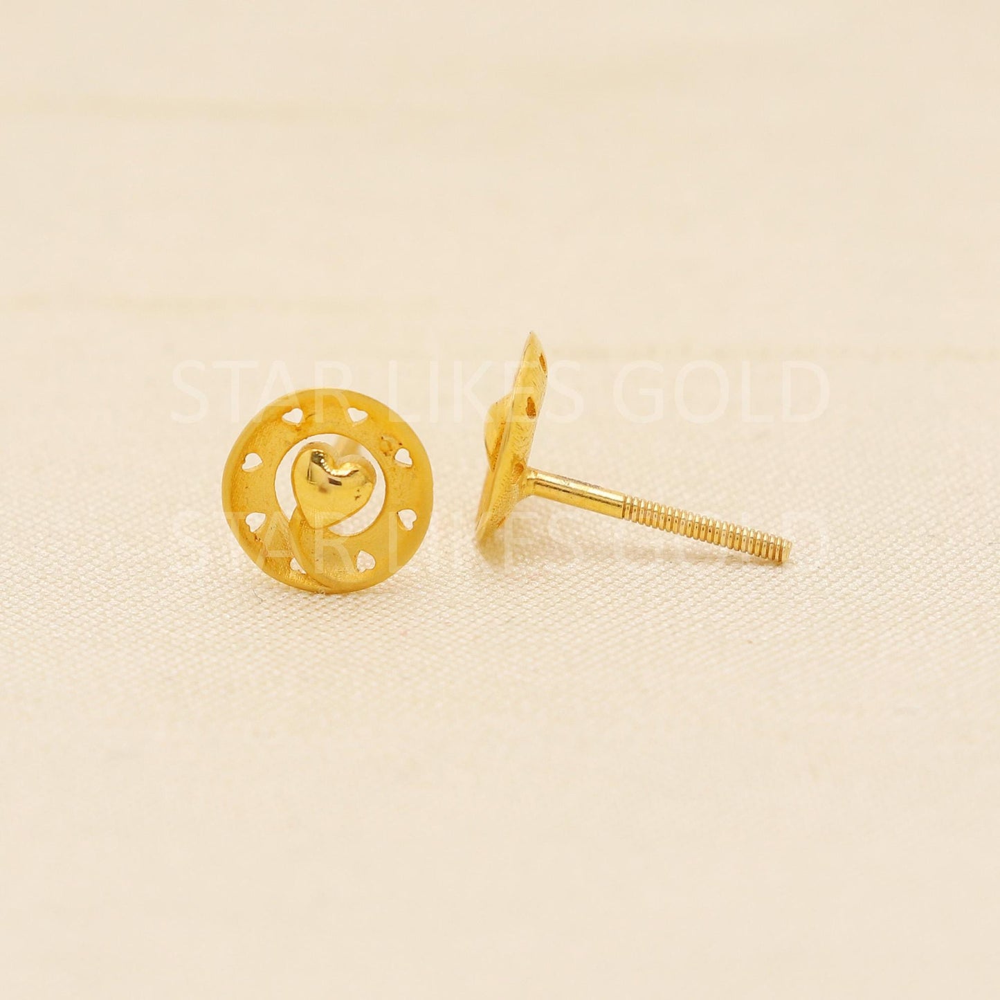 heart 18k 18 karat gold earrings designer jewelry, PR2050