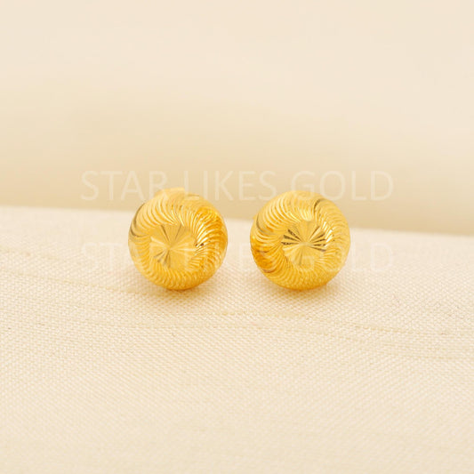 Designer Pure 18k 18 karat gold small stud earrings jewelry, PR2058