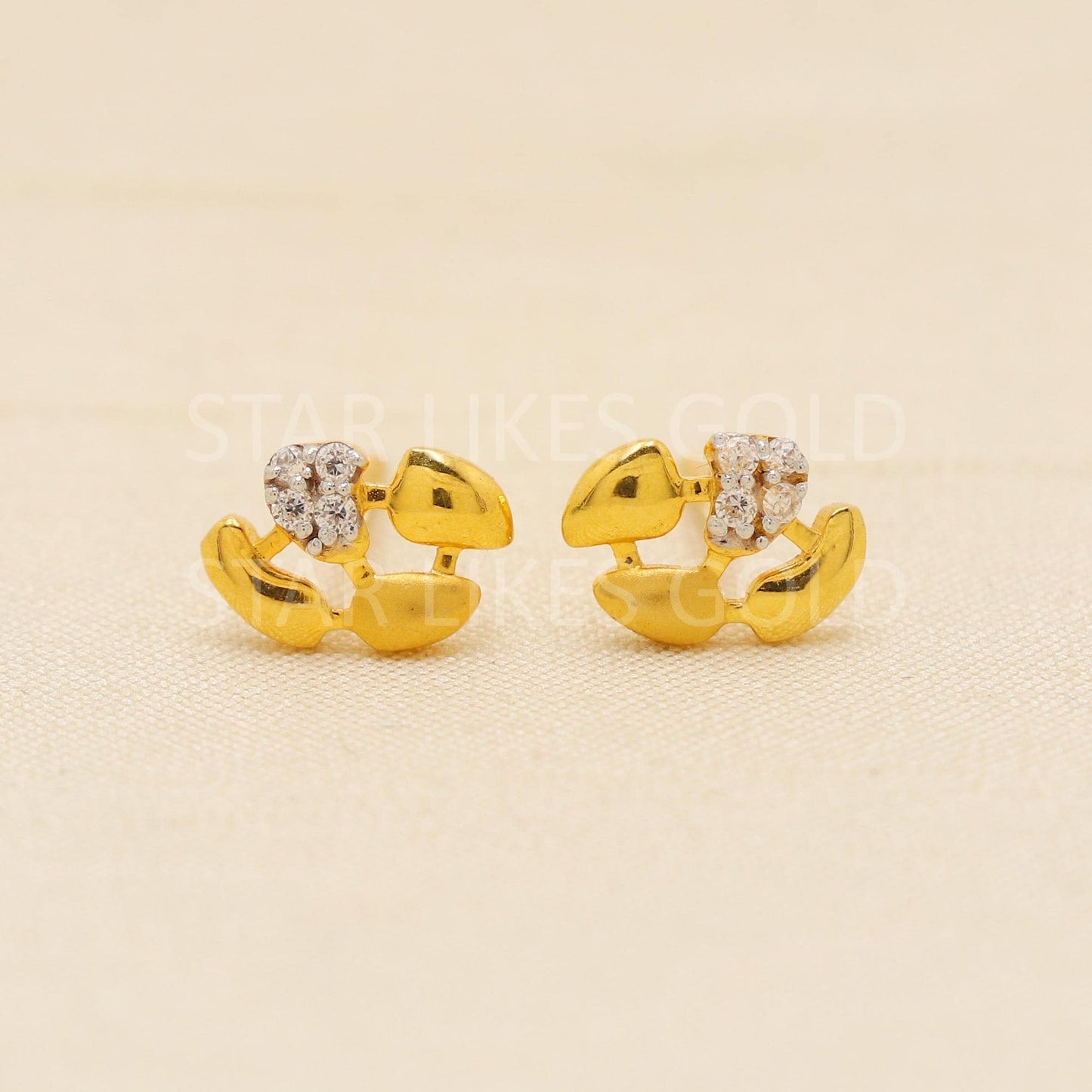 Zircons 18k 18 karat gold earrings designer Handmade jewelry, PR2061