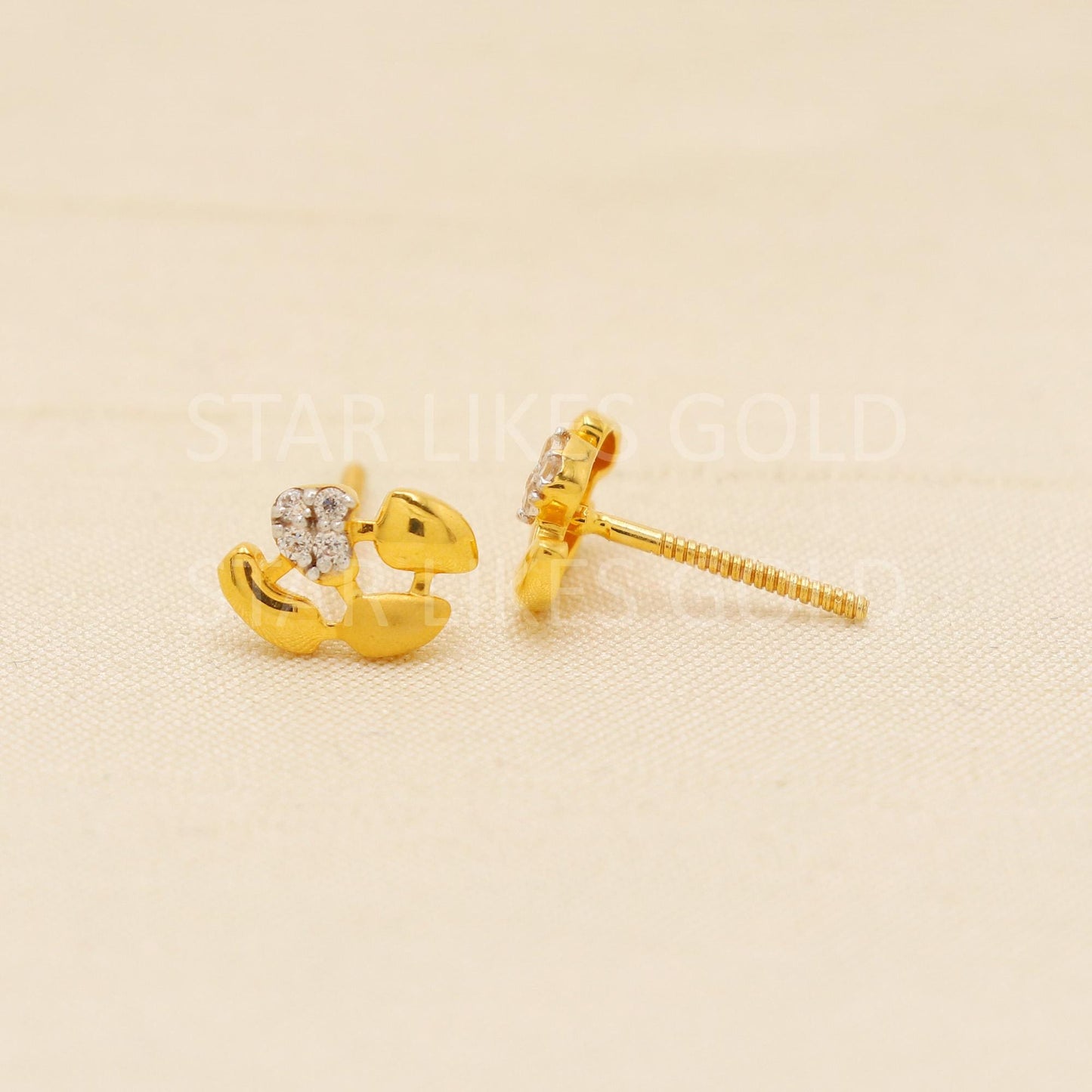 Zircons 18k 18 karat gold earrings designer Handmade jewelry, PR2061