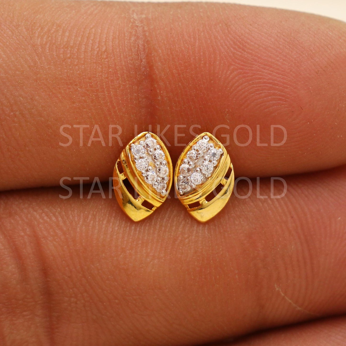 Zircons 18k 18 karat gold earrings designer jewelry, PR2208