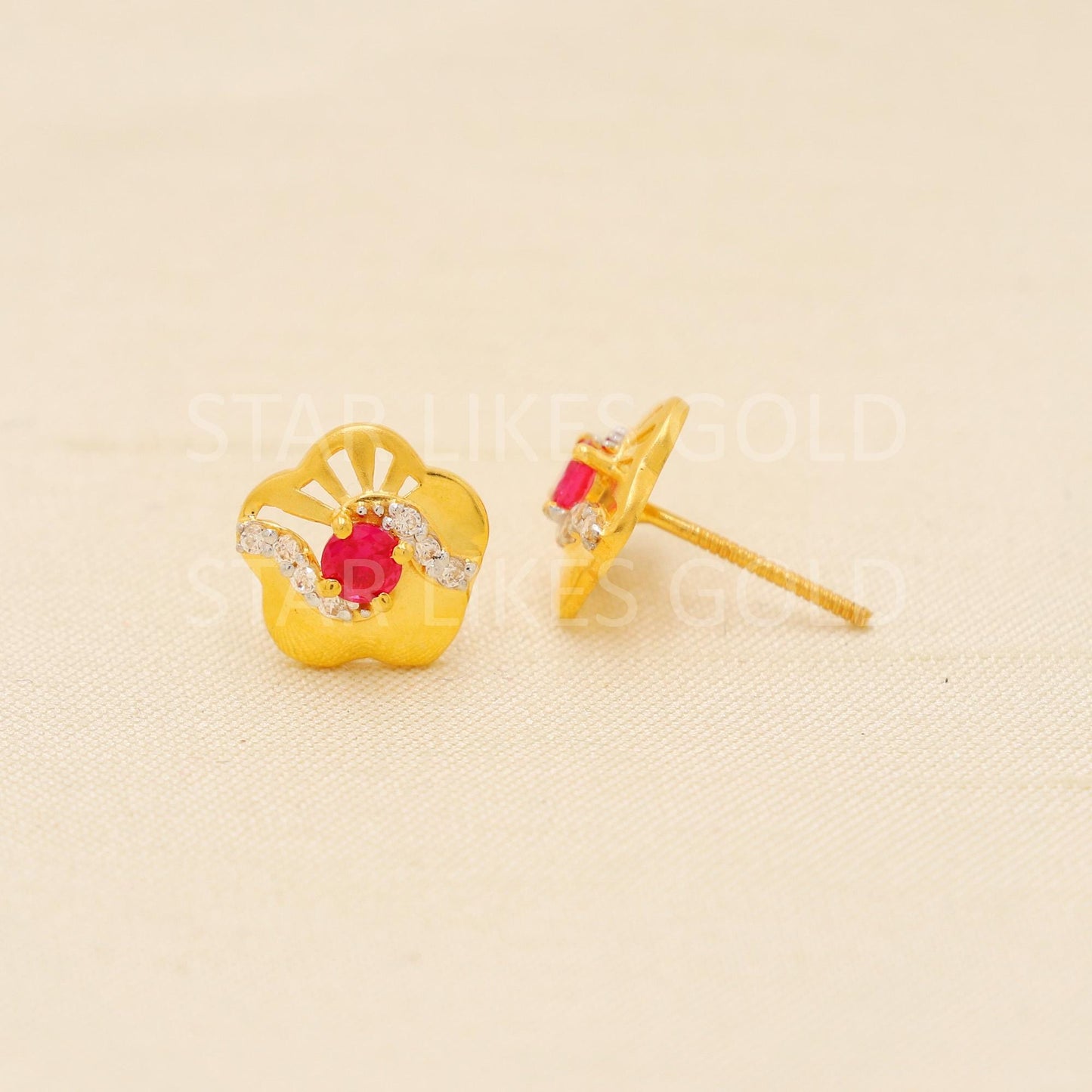Zircons 18k 18 karat gold earrings designer jewelry, PR2069