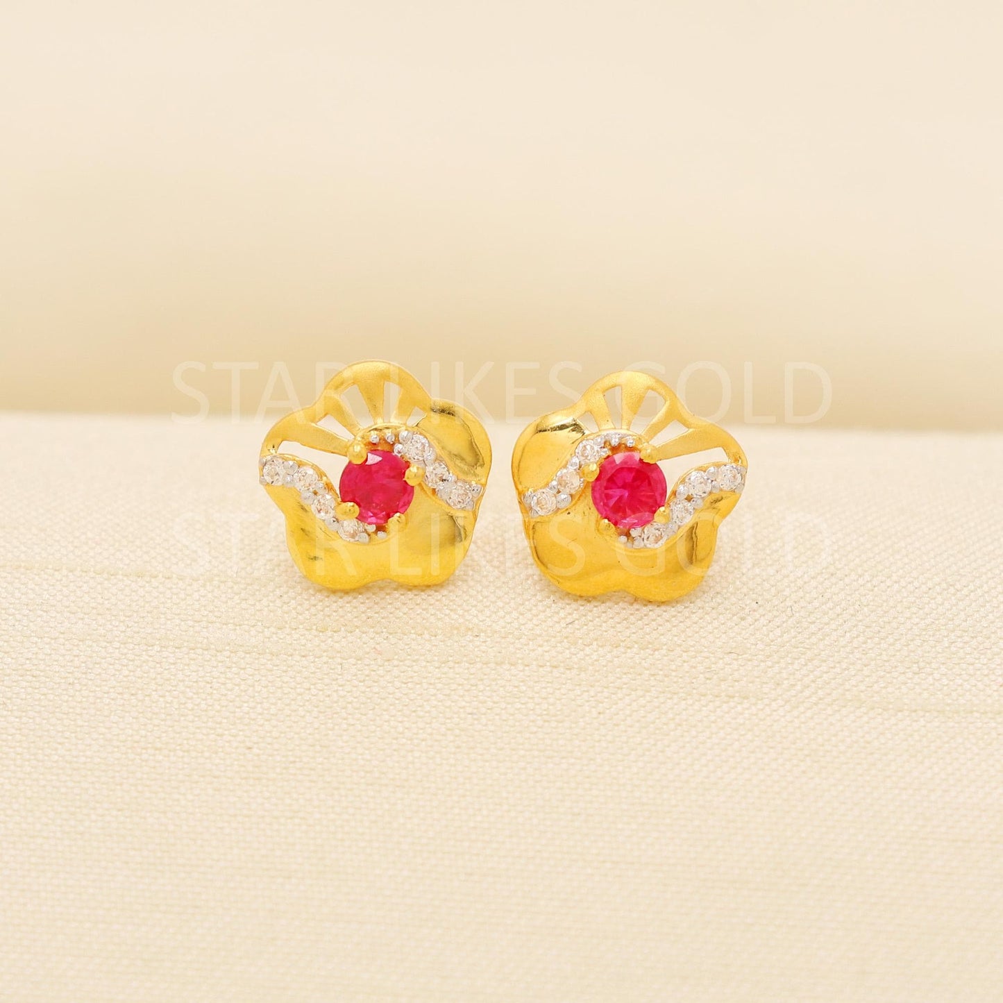 Zircons 18k 18 karat gold earrings designer jewelry, PR2069