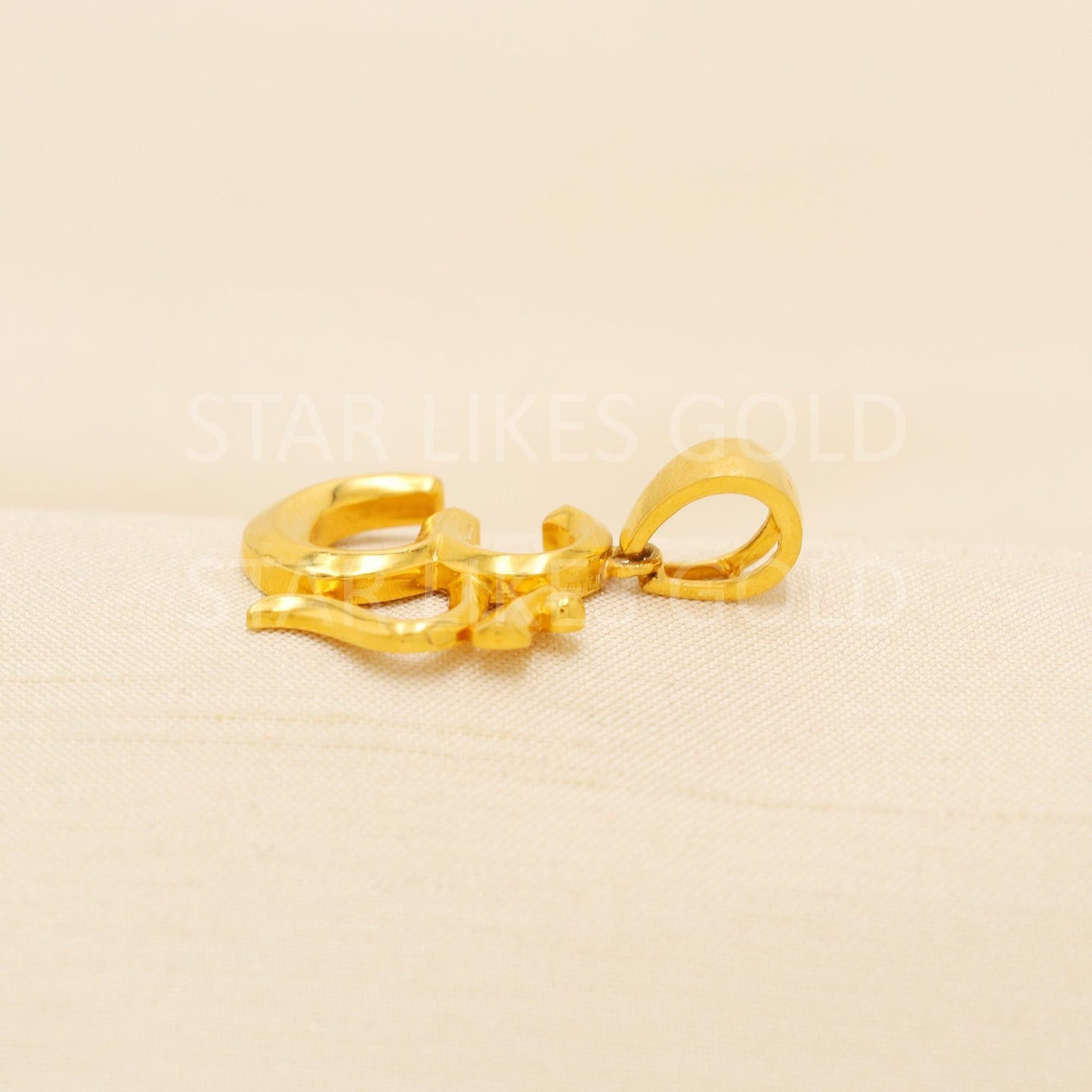 OM 22k Yellow Gold Handmade Pendant Jewelry, PR2072