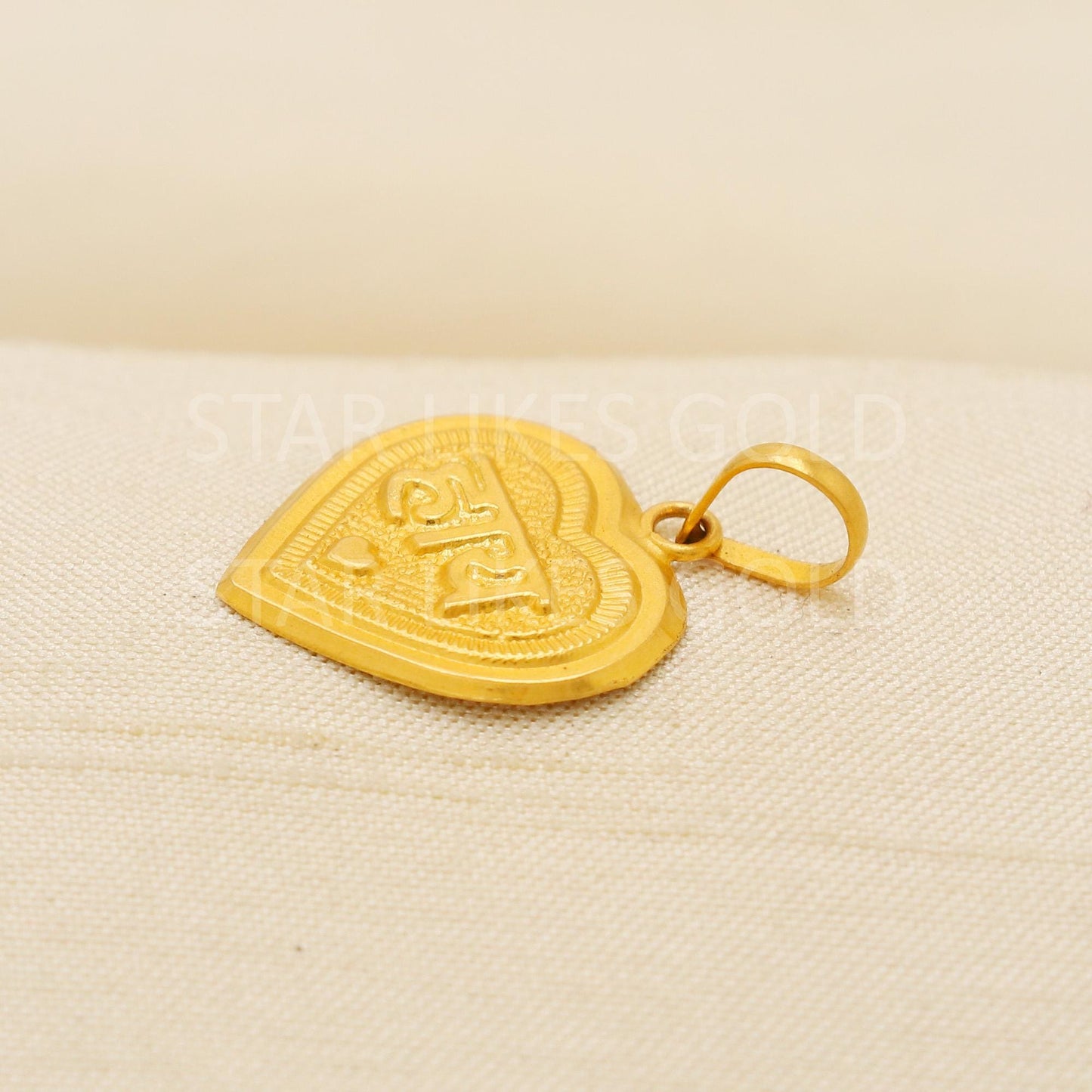 Hi Hay Heart 22k Yellow Gold Handmade Pendant Jewelry, PR2124