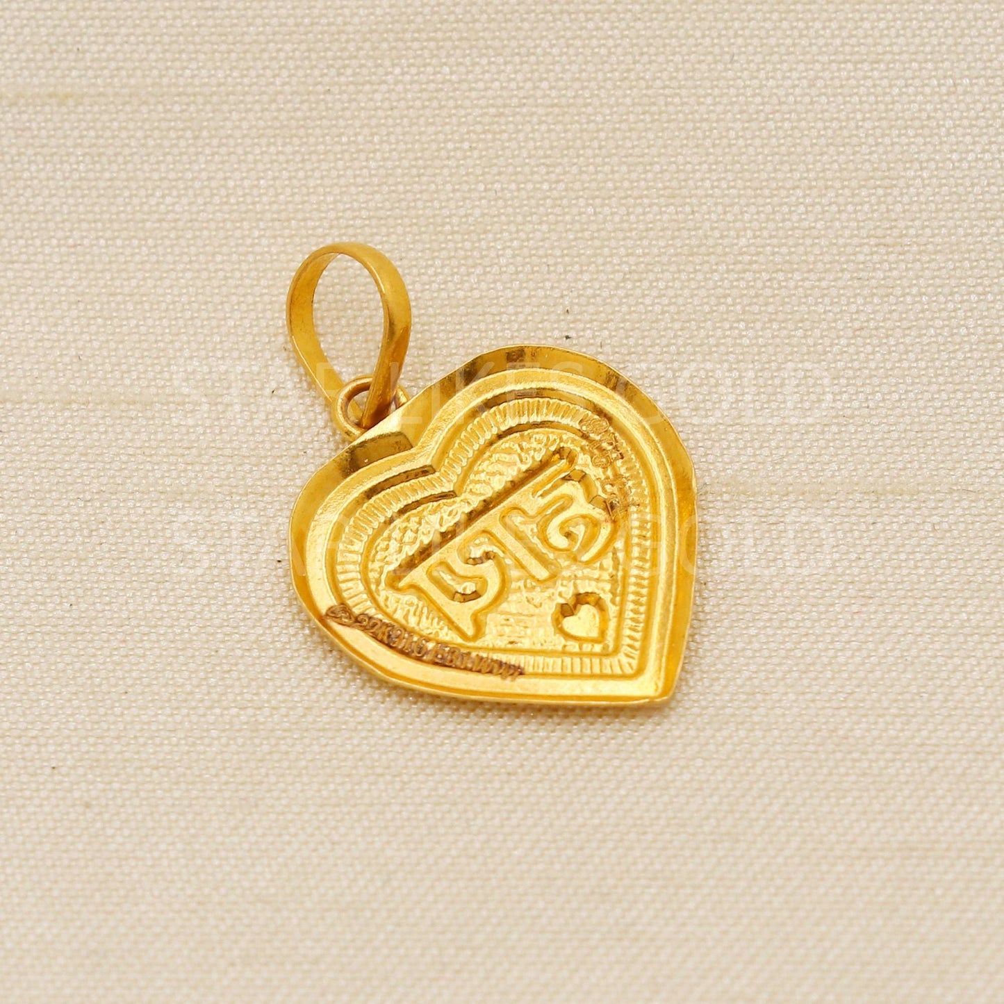 Hi Hay Heart 22k Yellow Gold Handmade Pendant Jewelry, PR2124