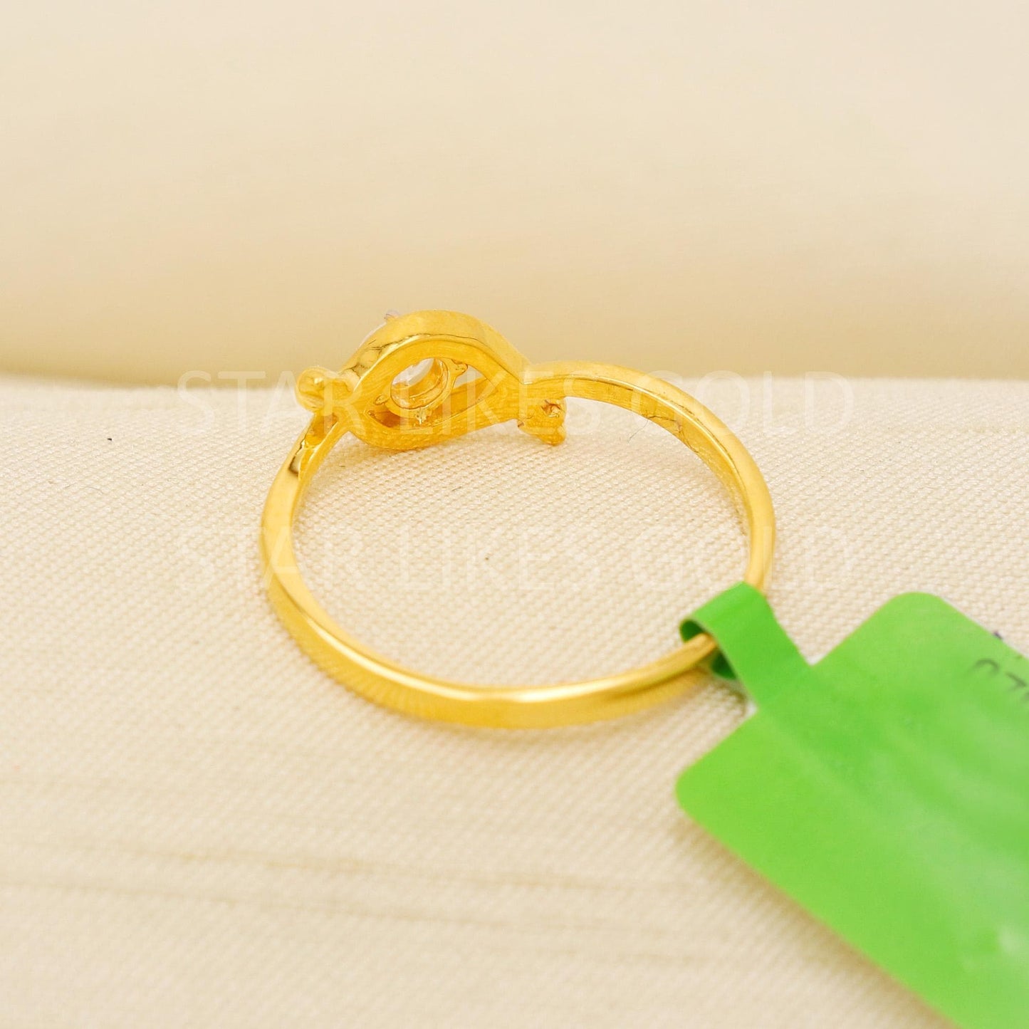 Modern 22K Gold Minimalist Designer Ring with Sparkling CZ Stone, PR2142