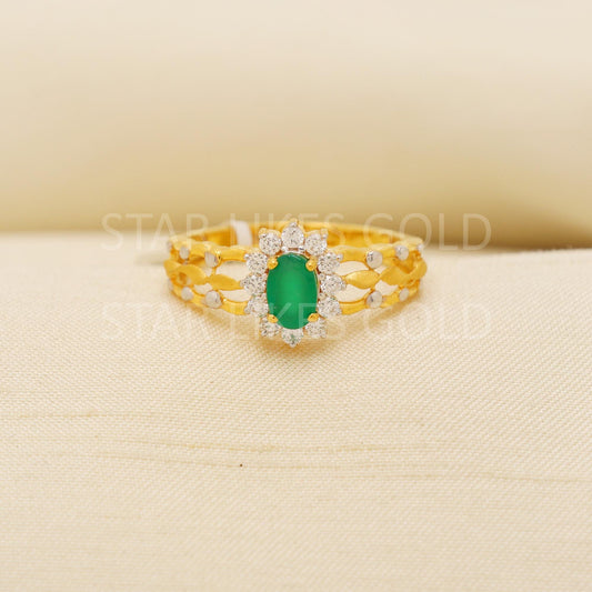 Handmade 22k Gold Ring – Artisan Gemstone Jewelry