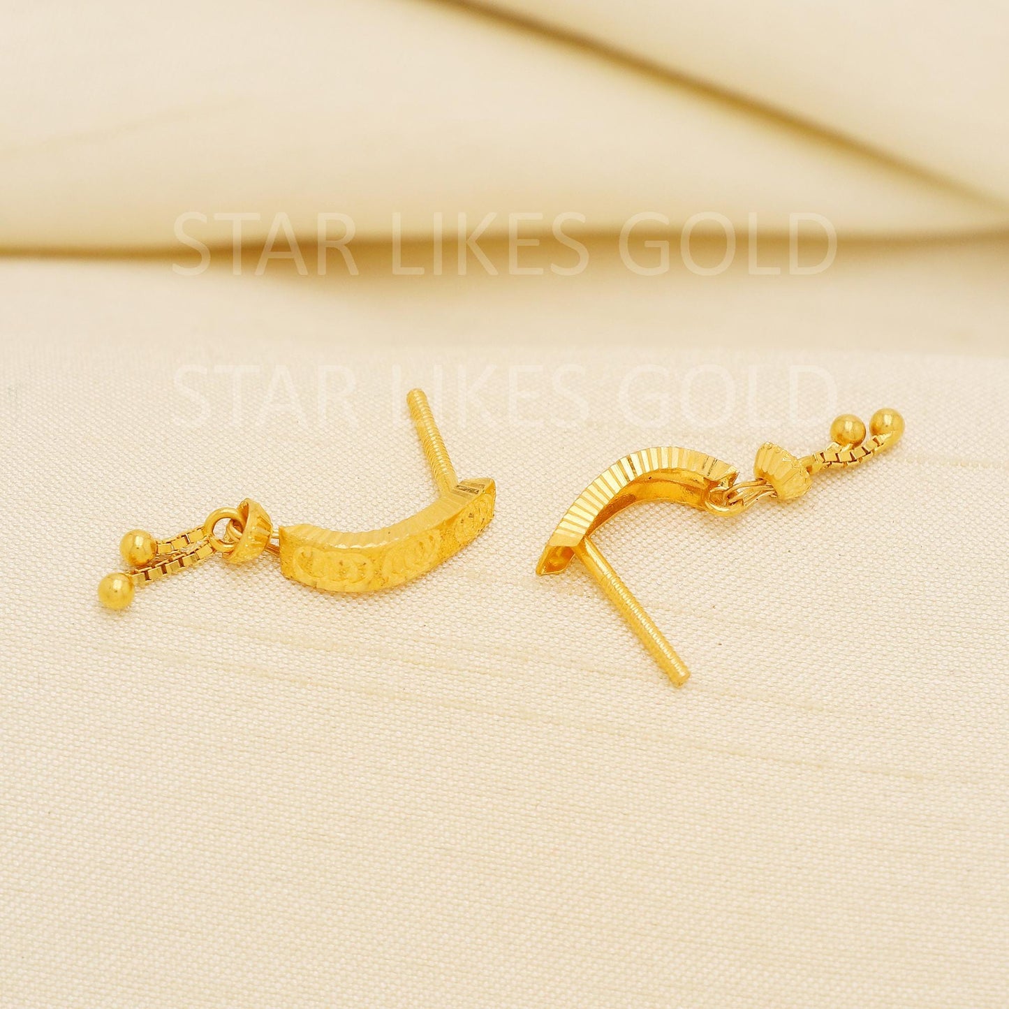 Intricate Flower 18K Gold Stud Earrings Secure Screw Back Romantic Jewelry, PR2196